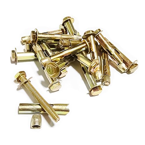 JXPXJMY 14 Stück Kohlenstoffstahl M6X50mm Hochleistungs Spreizankerbolzen, Verzinkte Schrauben für Bodenwand und Deckenkonstruktion - Cheap-Us