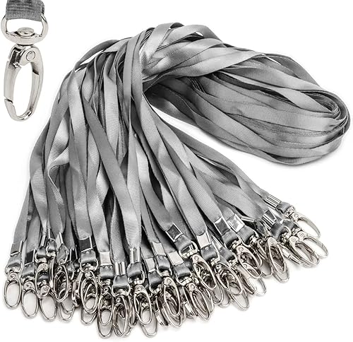 Lanyards Bulk Lanyards for Id Badges 50 Pack Each 17.7-Inch Lanyard Clip Woven Badge Lanyard with Clip Swivel Hooks - Cheap-Us