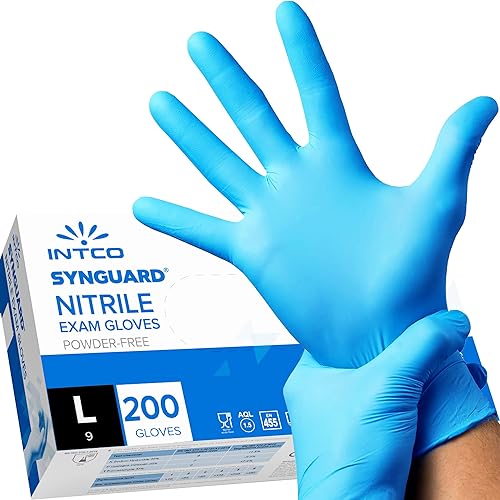 200 Stück Nitril-Handschuhe, puderfrei, latexfrei, hypoallergen, Lebensmittelhandschuhe, Einweghandschuhe (Größe L) - Cheap-Us