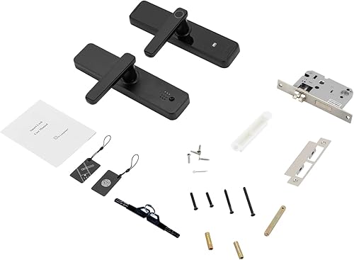 Fingerabdruck-Türschloss, Intelligentes Türschloss mit Griff, Digitales Türschloss，Intelligentes Diebstahlsicherung Schloss für Häuser, Wohnungen，Schwarz - Cheap-Us