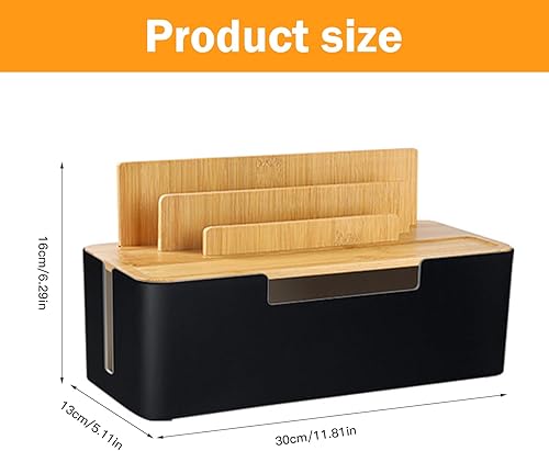 Kabelmanagement Box Kabelbox Kabel Organizer Aufbewahrungsbox zum Verstecken und Verbergen Sie Steckdosenleisten und Stromkabel vor Fernsehgeräten, Computern und Schreibtischen - Cheap-Us