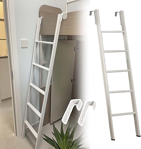 CMYUN Hochbett Leiter Leiter für Etagenbett Im Wohnheim-Hochbett mit Haken, Kurze Etagenbettleiter für Wohnmobile, Nur Weiße Metallleitern, Platzsparend(170cm/67) - Cheap-Us