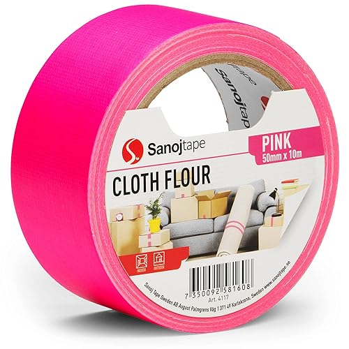 Sanojtape Neon-Fluor-Gewebeband 50mm x 10m Fluoreszierendes Rosa Dekoband - Cheap-Us