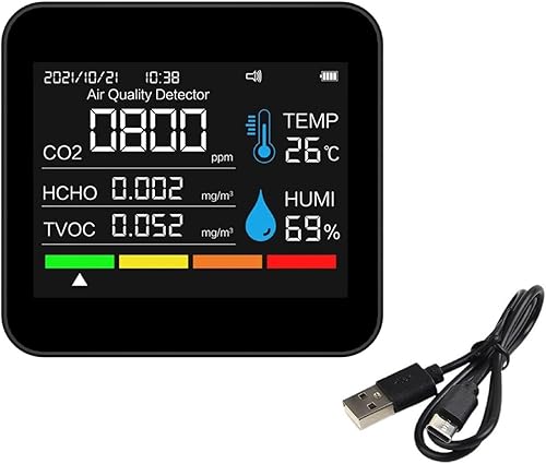 9-in-1-Luftqualitätsmonitor, Kohlendioxid-Detektor, Kohlendioxid-Monitor, multifunktionaler Luftqualitätsmesser, für Zuhause, Büro, Schule, Lager usw - Cheap-Us