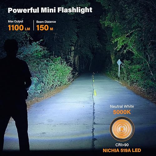 Sofirn SC13 Mini Taschenlampe Led Aufladbar, 1300 LM Taschenlampe Klein, Led Taschenlampe Extrem Hell mit 5 Modi, IP68 Wasserdichte EDC taschenlampe für Camping, Wandern, Notfäll, Outdoor Taschenlampe - Cheap-Us