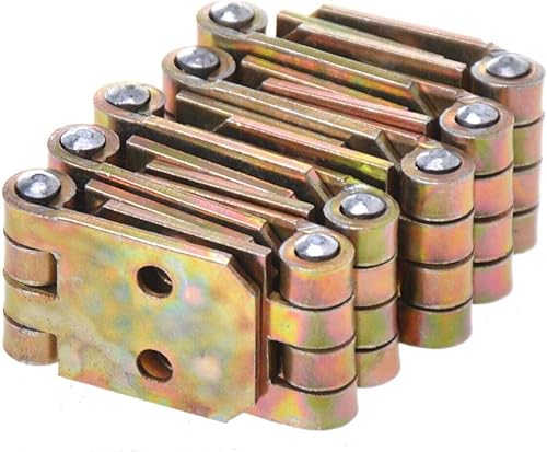 Aqbau® Set 10 tlg. Kistenband scharnier, Kistenbänder, Tischband, Tischbänder, Gerollte, scharniere klappbar, scharnierbänder, Gelb verzinkt (100 x 50 mm) - Cheap-Us