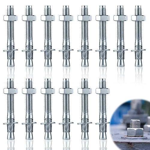 UVVRUR 14 Stück verzinkte Schwerlastanker mit ETA-Option 7, Industriequalität, Bolzenanker, Schwerlastdübel, Keilanker, Anker, Ankerbolzen, Blitzdübel, M10 x 90 (M10X90) - Cheap-Us