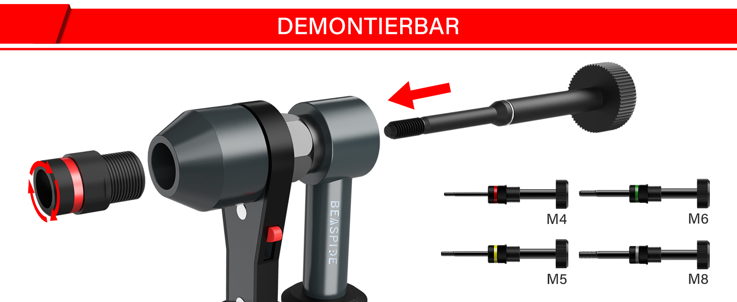 Nietmutternzange Set, Beaspire Nietmutter Kit,