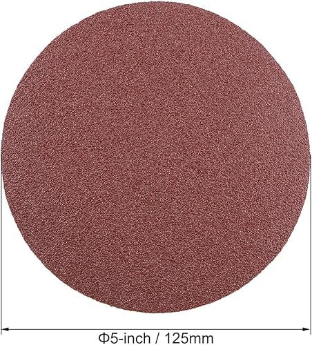 sourcing map 15STK 5 Zoll PSA Schleifscheibe Aluminiumoxid Kleberücken Schleifpapier 80 Körnung - Cheap-Us