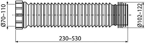 WC-Anschluß Abfluß weiß weiss WC-Abfluß Länge von 200 bis 520 flexibel TOP Abflussrohr - Cheap-Us