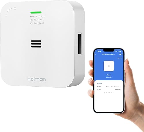 HEIMAN Wi-Fi CO Melder,Kohlenmonoxid Melder WLAN Vernetzt mit App Tuya & Smartlife, EN50291 Norm Tragbarer CO-Detektor für Zuhause, Auto, Zelt, Fahrzeug (WS-720ES) - Cheap-Us