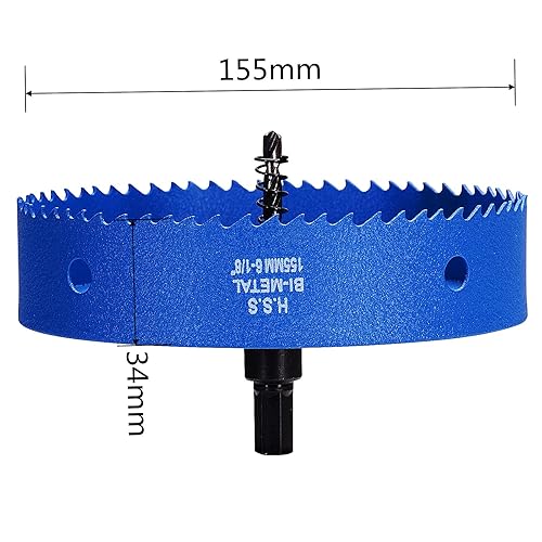 Lochsäge 110mm, Schnellarbeitsstahl HSS M42 Bi-Metall Lochsäge, Lochfräser mit Sechskant-Schaft und Bohrer für Holz, Trockenbau und Metallblech 1 Stück Blau - Cheap-Us