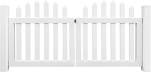 Arvotec Latten-Doppeltor Lucca, weiß, BxH 300 x 100 cm, 2-flügelig, inkl. Pfosten, UV-beständiges Gartentor aus Kunststoff - passend zum Lattenzaun Lucca - Cheap-Us
