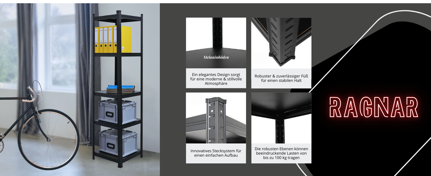 All Black Schwerlastregal Ragnar von Proregal