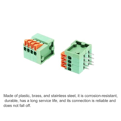 sourcing map 10 Packungen PCB Federklemme Blockanschluss KF141R 150V 2A 2.54mm 4 Positionen 90 Grad für PCB Board Elektronik Computer - Cheap-Us