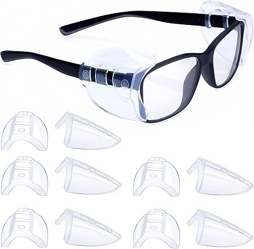 YMTWSRY Seitenschutz für Brillen, 5 Paar Sicherheit Auge Brillen Seitenschutz Rutsch Klar Windschutz Flexible Aufstecken Passend Schutzbrillen für Kleine Mittelgroße Brille - Cheap-Us