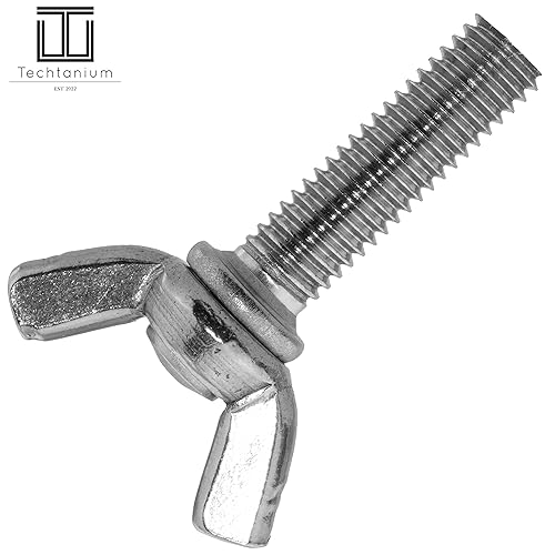 Techtanium® Flügelschrauben M4 x 20 mm [amerikanische Form] aus Edelstahl A2 (200 Stück) | Versch. Größen & Verpackungseinheiten verfügbar | Schmetterlingsschrauben | Fluegelschrauben | ähnl. DIN 316 - Cheap-Us