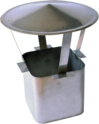 Nischenmarkt Massive Regenhaube/Kaminabdeckung/Schornsteinabdeckung in Edelstahl abgerundete Ecken (Plewa) DN 180mm - Cheap-Us