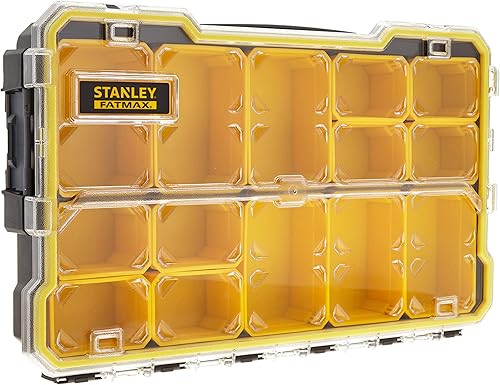 Stanley FatMax Profi-Organizer 2/3 / Zubehörbox (zum Verstauen und Transportieren von Kleinteilen und Zubehör, transparent, kratz-und schlagfest, stapelbar durch Seitenverriegelungssystem) FMST1-75779 - Cheap-Us