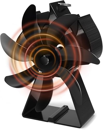 Fwiull Kaminventilator ohne Strom, 7 Blättern Ofenventilator Ventilator Für Kaminofen ohne Wärmebetriebener Stove Fan Leiser mit Ofenventilator Kaminventilator für Holzöfen/Holzbrenner oder Kamin - Cheap-Us