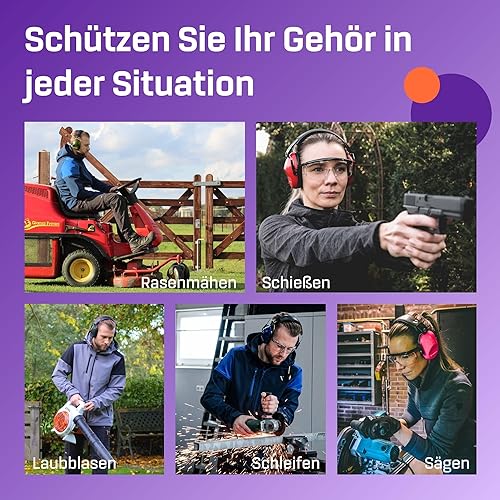 Vanderfields Gehörschutz für Erwachsene - SNR 26dB - Schwarz - Baustellen Kopfhörer - Kopfhörer Schule - Gehörschutz Schießsport - Gehörschutz Arbeit für Garten - Lärmschutz Kopfhörer - Lärmschutz - Cheap-Us