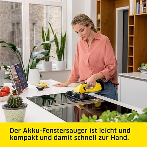 Kärcher Akku Fenstersauger WV 5 Plus Non Stop Cleaning Kit (Entnehmbarer Akku, Ersatzakku, Ladestation, Sprühflasche mit Mikrofaserbezug, wechselbare Saugdüse, Fensterreiniger-Konzentrat 20 ml) - Cheap-Us