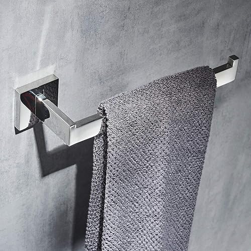 Beelee Handtuchhalter, poliertes Chrom Handtuchstange Handtuchring, Wandmontage, SUS 304Edelstahl, offener Arm, Einzelstange, BA19905C - Cheap-Us