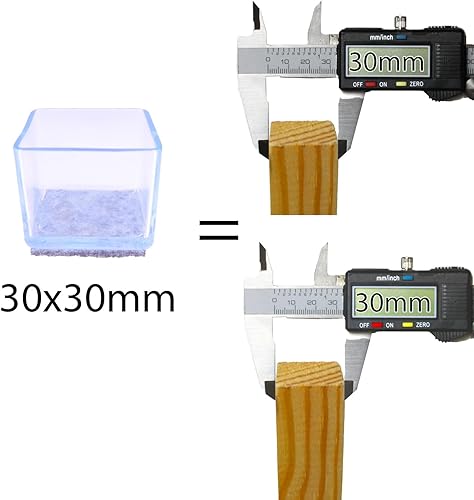 16x Schutzkappen Für Stuhlbeine | Stuhlbeinkappen Filz | Stuhlbeinkappen | Filzgleiter für Stühle | Stuhlbeinschoner | Möbelgleiter | Stuhlsocken | Stuhlgleiter (Rechteckig, 30x40mm) - Cheap-Us