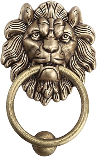 Löwenkopf Türklopfer, Antike Bronze Türklopfer Löwe, Klassischer Griff für die Haustür, Lion Head Door Knocker, Messing Löwenkopf-Türklopfer für Haustüren Hauptvordächer - Cheap-Us