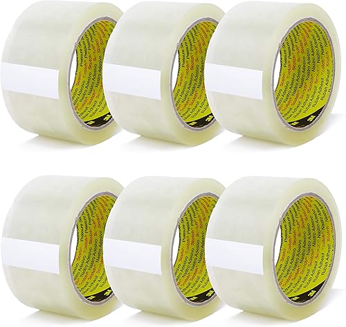 3M Scotch Paketklebeband 305 PP, geräuscharm abrollend, zum Verpacken, Verpackungsklebeband in 3M-Qualität, 66m x 50mm, Paketband (6 Rollen - transparent) - Cheap-Us