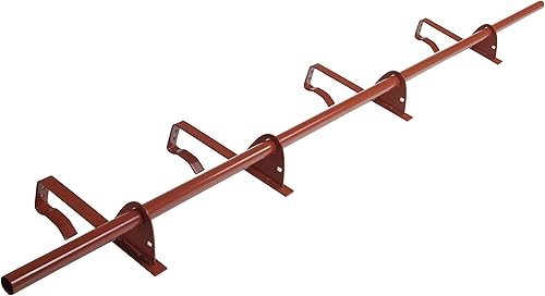 Komplettes SCHNEEFANGROHR Set 1,5 m, Schneefang, 10 Farben, 1, 2 oder 3 Rohre! für Dachsteine und Dachziegel zum Einhängen (3 Rohre / 4 Halterungen, RAL 9006 - Silber) - Cheap-Us