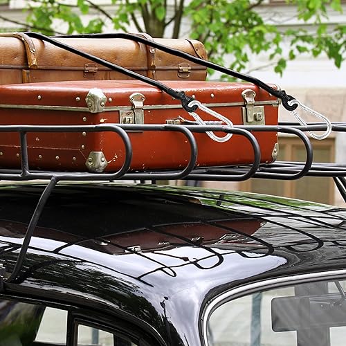 Akicderu Spanngummi mit Karabiner, 6 Stück Expander mit Karabinerhaken, 2 * 100 cm, 2 * 80 cm, 2 * 60cm Spanngurte mit Haken, Starker Gepäckspanner, Gummispanner mit Haken für Camping und vieles mehr - Cheap-Us