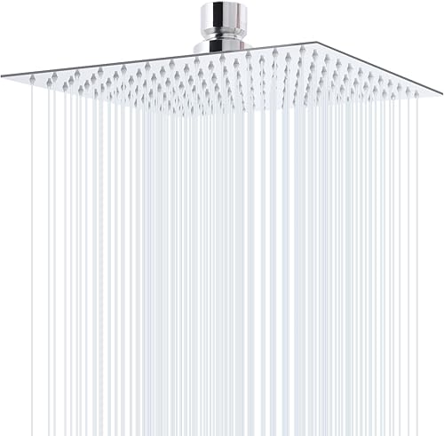 Jmlieben 12 Zoll(30cm) Regenduschkopf Quadratischer Regendusche Duschkopf aus Edelstahl 304 Selbstreinigende Duschkopf Regendusche Brausekopf Chrom (12 Zoll) - Cheap-Us