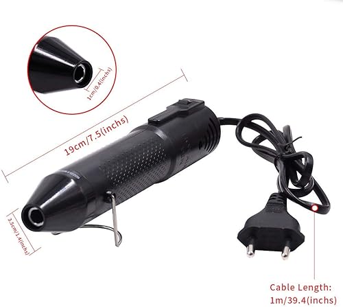 mofa Mini Heißluftpistole Elektrische 150W Mini Shrink Heat Tool Embossing Heat Tool Mini Heißluftfön DIY Werkzeug (Schwarz) - Cheap-Us