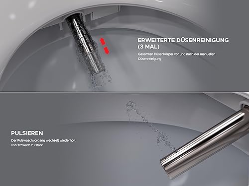 LEEVENTUS Elektronisches Bidet - J430, Standard Version, mit seitlichem Bedienelement & selbstleerender Wassertank-Technologie, energiesparender Dusch WC Aufsatz aus Korea - Cheap-Us