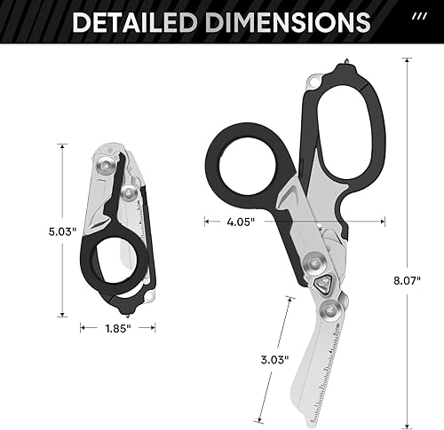 Trauma Schere Emergency Shears mit Strap Cutter und Glass Breaker Faltbare Scherenzange aus Edelstahl, Outdoor Camping Rescue Scissors Tools - Cheap-Us