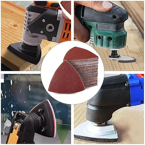 156 Multitool Schleifplatte für Deltaschleifer, einschließlich 150 Blatt Schleifpapier in 60/80/100/120/240 Körnung, 3 schleifklotz und 3 Finger-Schleifpads-Halter - Cheap-Us