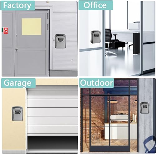 Schlüsseltresor Zahlencode,Schlüsseltresor Außen,Schlüsselkasten mit 4 Stellig Code Wandmontage,Große Kapazität Schlüsselversteck ,Wasserdichte Schlüsselschloss Box für Ersatz Hau Schlüssel, Garagen - Cheap-Us