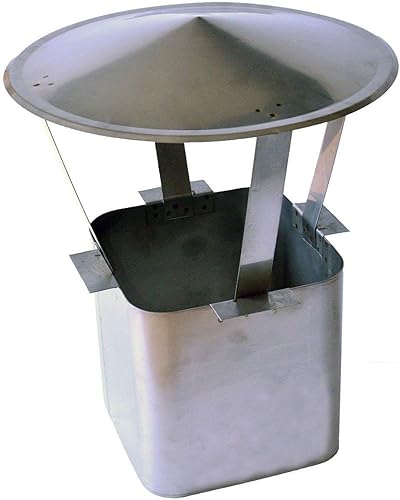 Nischenmarkt Massive Regenhaube/Kaminabdeckung/Schornsteinabdeckung in Edelstahl abgerundete Ecken (Plewa) DN 180mm - Cheap-Us