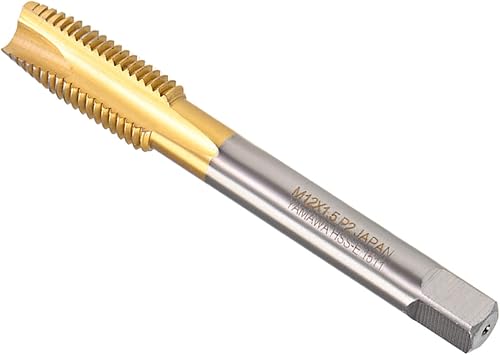 CoCud Spiralförmige Gewindebohrer Metric M12 x 1.5 Gewinde Titan Beschichtet Schnellarbeitsstahl 6542 Schraube Fräsen Gewindebohrer - (Anwendungen: für Abhören Bohrung Maschine) 1Stk - Cheap-Us