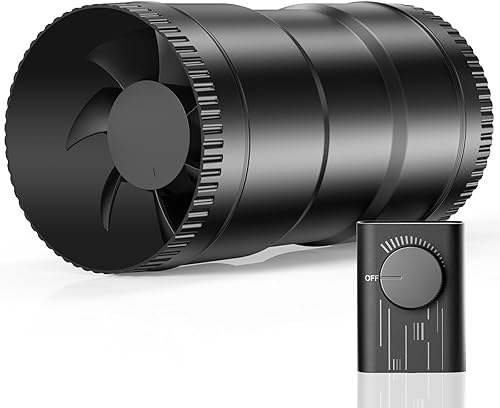 Hon&Guan 150 mm Rohrventilator Regelbar, 587 m³/h Rohrlüfter, Abluftventilator mit Stecker Upgrade Controller, Kanalventilator für Badzimmer Wintergarten, Growzelte, Keller, Küche, Schwarz - Cheap-Us