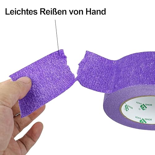 BOMEI PACK Kreppband Gelb 48mmx50m - Universal Malerkrepp Abklebeband 2 Rollen Maler Klebeband zum Streichen - Abdeckband für Malerarbeiten - Malerkrepp - Cheap-Us