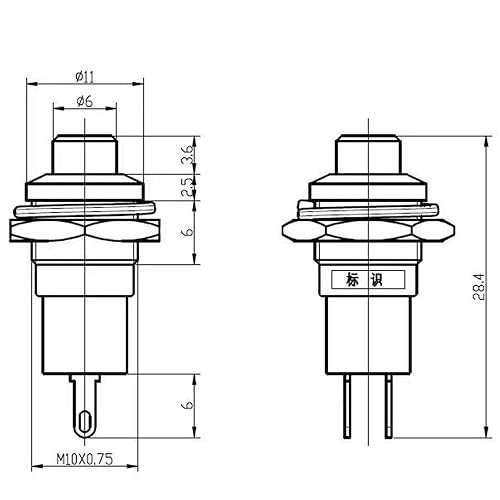 CLDIY Druckschalter, selbstsichernde Mini-Schalter, die 10mm Runde DC24V 0.5A schwarze Kappe 5PCS verriegeln - Cheap-Us