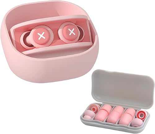 ARROMI Ohrstöpsel Schlafen, Noise Cancelling, Silikon, Ohrenstöpsel, Gehörschutz, Rosa, 10 Paar, Einheitsgröße, Wiederverwendbar, Schlaf, Nachtschicht, laute Aktivitäten - Cheap-Us