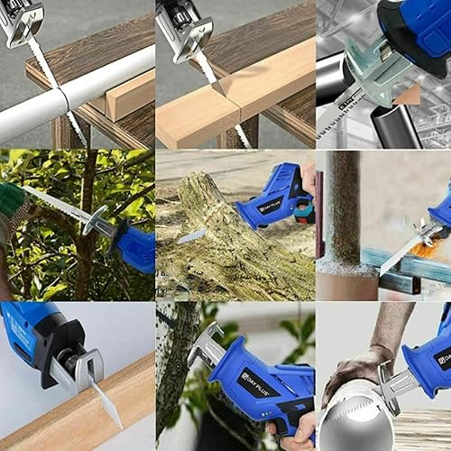 Akku Säbelsäge Bürstenlose Elektrisch Knochensäge Fleischsäge mit 2x1,5Ah Akkus und Schnellladegerät, 1900 SPM Elektrische Handsäge, 4 Blätter Lieferumfang Enthalten Leistungsstarke Motor-Stichsäge - Cheap-Us