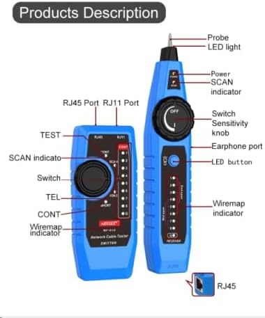 Noyafa NF-810 Multifunktionaler Netzwerktester, Ethernet-LAN-Netzwerkkabel-Tracker mit Telefonleitungstester, Netzwerkleitungs-Scanning, Netzkabel-Scannen und POE-Switch-Testfunktionen - Cheap-Us