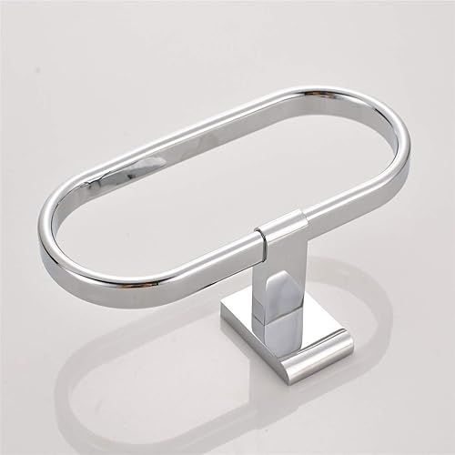 Flybath Oval Handtuchring Messing Poliertes Chrom Handtuchhalter Stilvolle Wandmontage - Cheap-Us