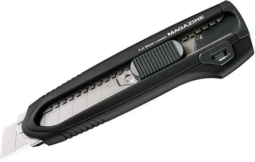 Tajima Ersatzklingen für Cutter (Breite 18 mm, 50 Stück in einer Box, Black Blade Klingen, für Pappe, Leder, Folie, Trockenbau geeignet, Ersatzmesser) LCB50RB50H - Cheap-Us