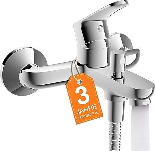 EISL Badewannenarmatur CLAUDIO, Mischbatterie Chrom mit Brauseanschluss, Wasserhahn Badewanne mit Umsteller zwischen Wanneneinlauf und Brause, Einhebelmischer NI023CALCR - Cheap-Us