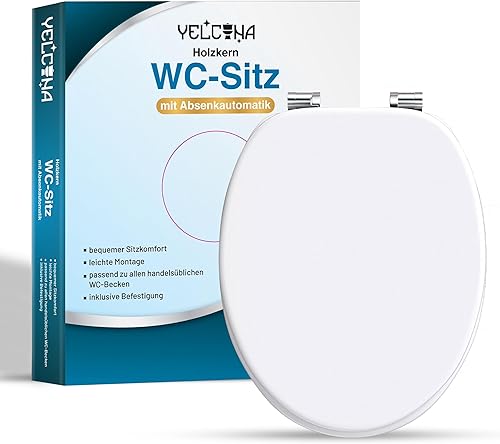 Yelcona WC Sitz mit Absenkautomatik mit Motiv, Klobrille mit hohem Sitzkomfort, WC Deckel mit robustem und stabilem Holzkern, hochwertiger Toilettendeckel aus Holz - Cheap-Us